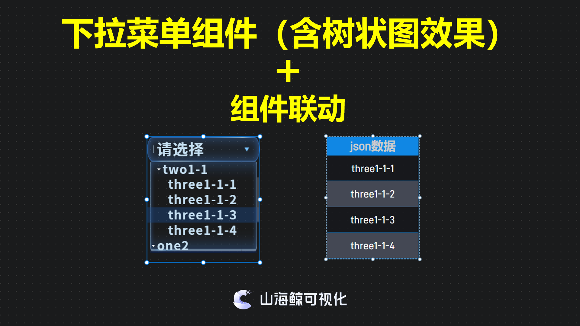 【功能演示】使用下拉菜单组件实现树状图效果，并联动其他组件数据