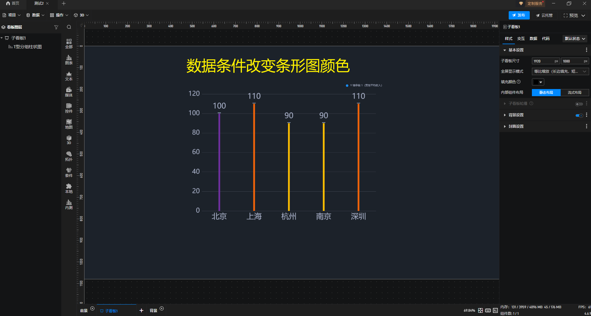 【功能演示】如何实现图表组件根据数据条件为不同条形设置差异化颜色？